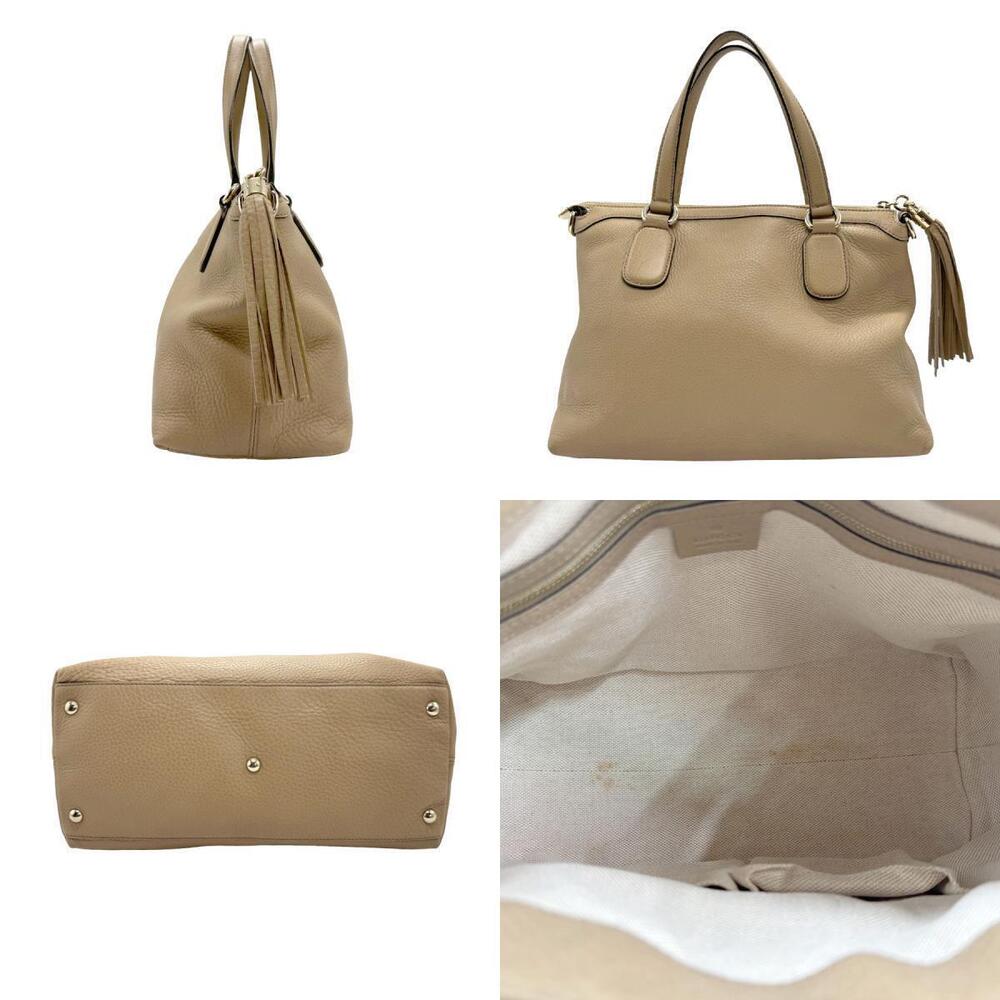 Gucci Beige Leather Soho 2way Shoulder Bag Tan